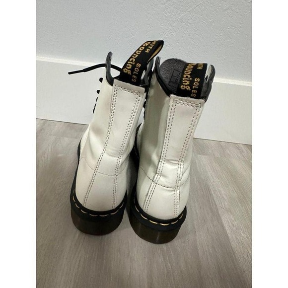 Dr Martens 1460 White Patent Leather Lace Up Combat Boots Womens Size 7 US - Picture 3 of 8